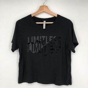 Athleta Limitless Boxy Short‎ Sleeve Tee Black Crushed Velvet Size Small